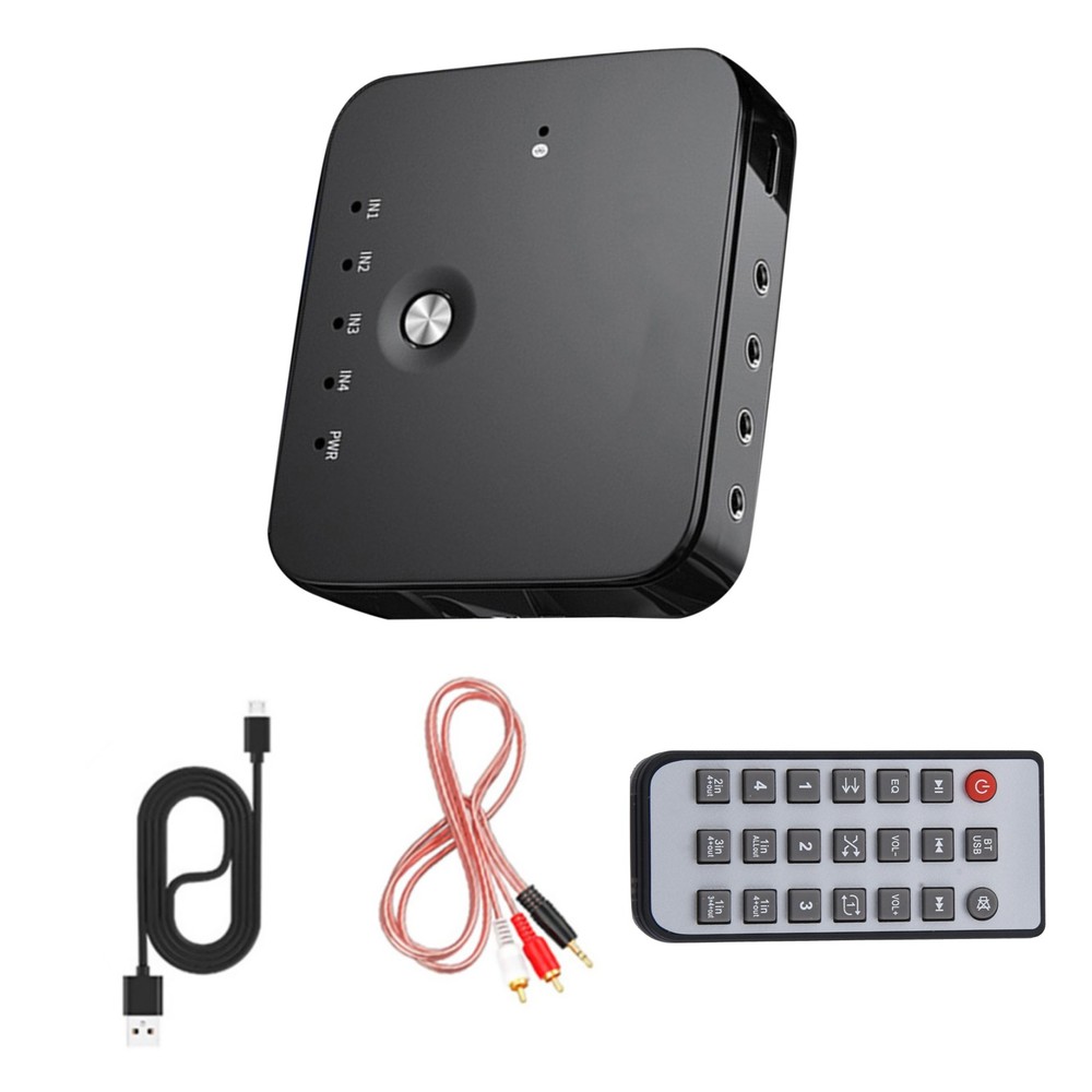 3.5mm Audio Adapter Switcher Laptop Remote Control Bluetooth Receiver Switch Box