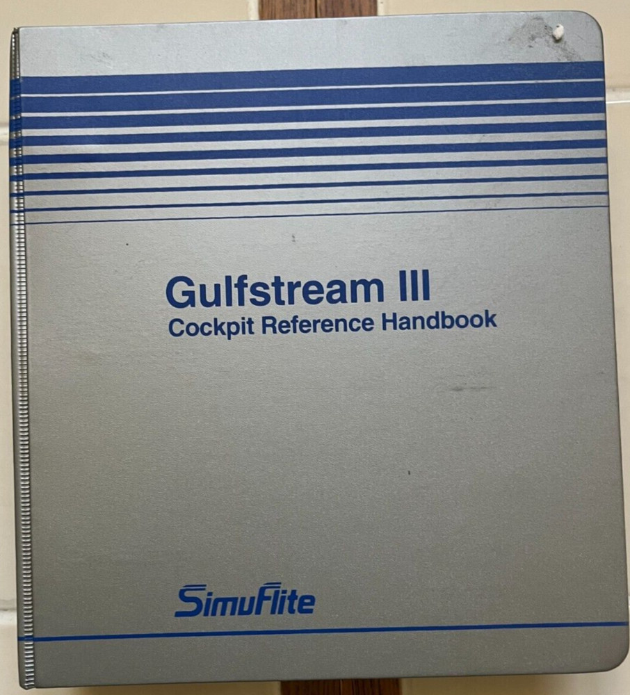 Gulfstream III Cockpit Reference Handbook 1993 in original binder- SimuFlite