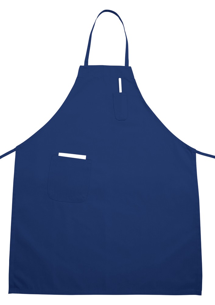 Full Length Bib Apron w/Pocket, Blue (12 Each)