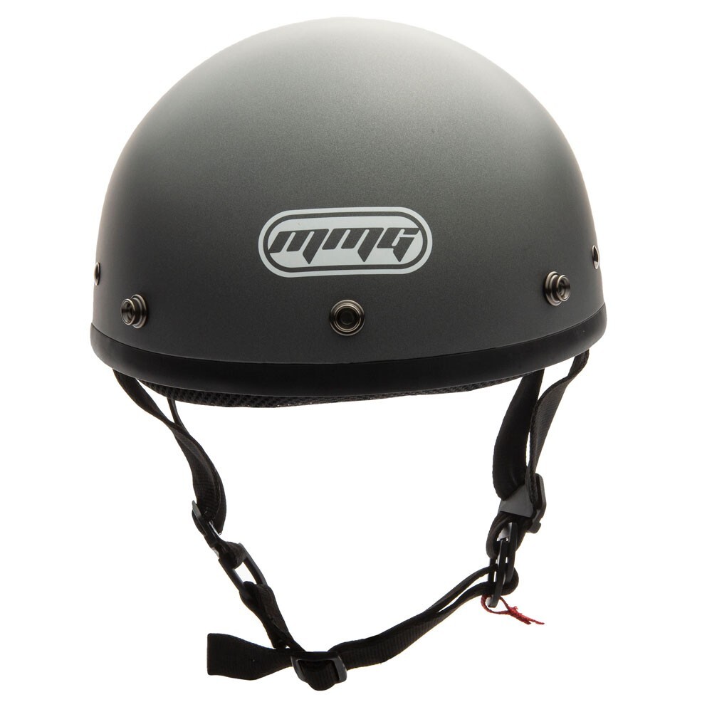 MMG Helmets Half Skull Cap Motorcycle Helmet - DOT – Flat Matte Grey (XL)