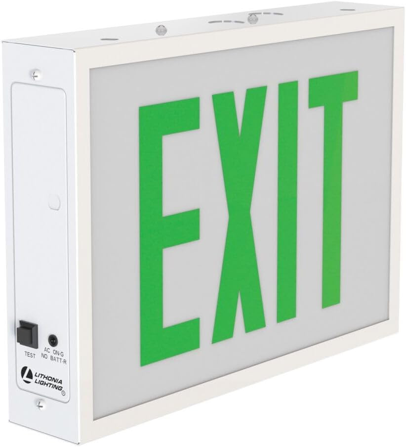 Indura TCE Exit Sign with LED Light Source, Steel Construction, Switchable Red a