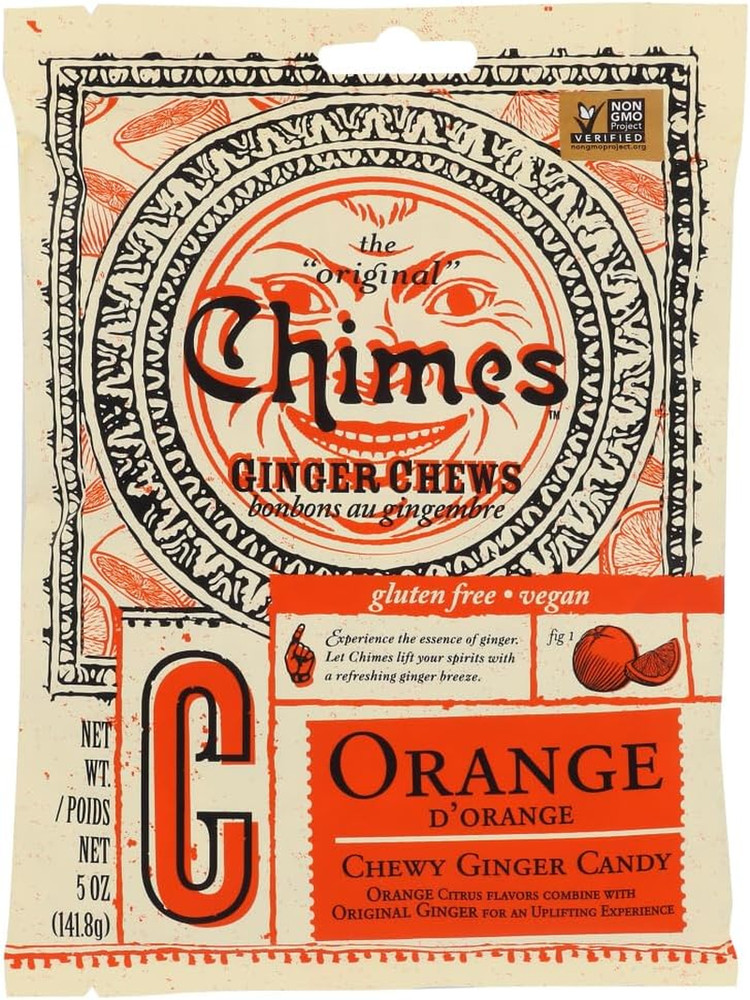 All Natural Orange Ginger Chews - 5 oz Bag