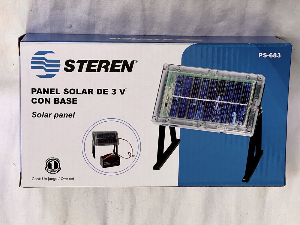New ~STEREN 3volt SOLAR PANEL~PS-683~ With Connectors And Stand