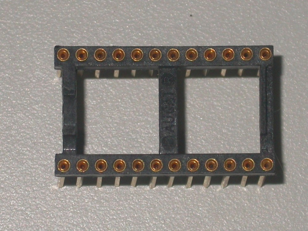 Augat Wire Wrap IC Socket 24 Pin Gold Plated Pins Machined Pins