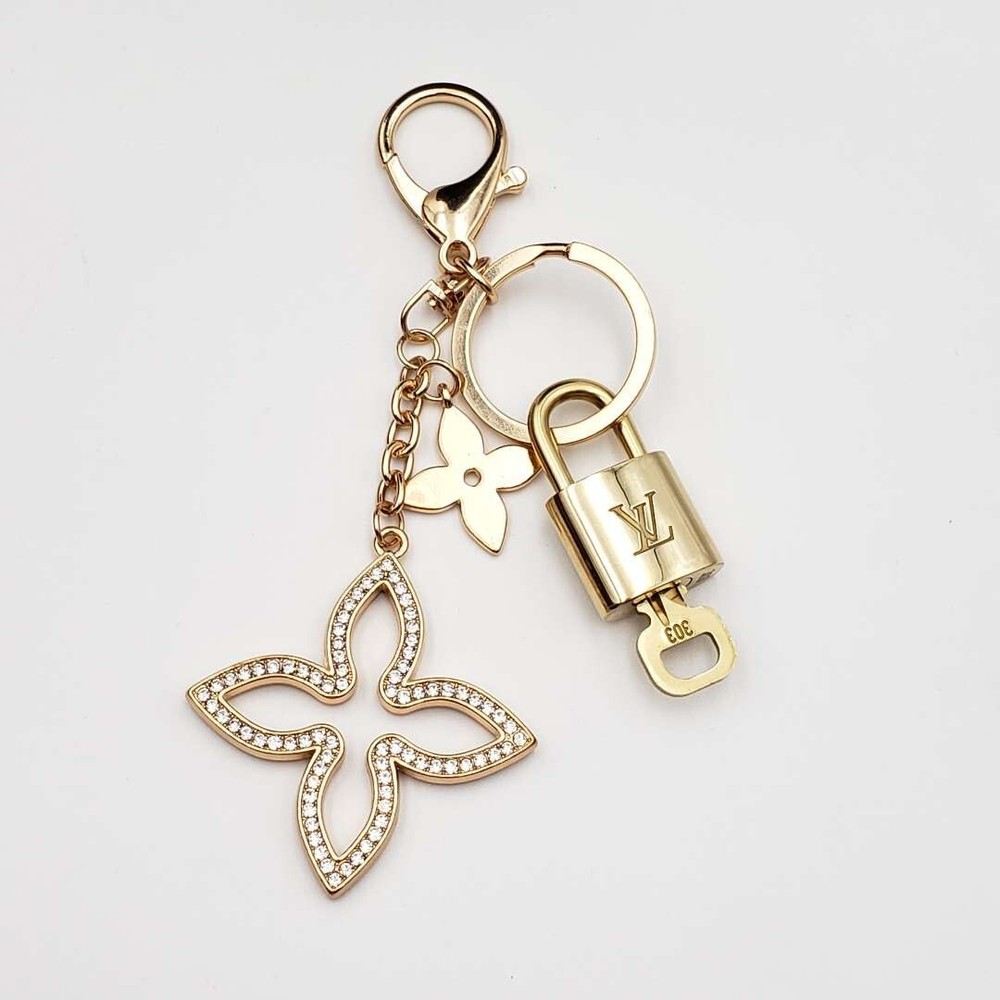Auth Louis Vuitton Lock & Key with unbranded Bagcharm, Keycharm, Keychain