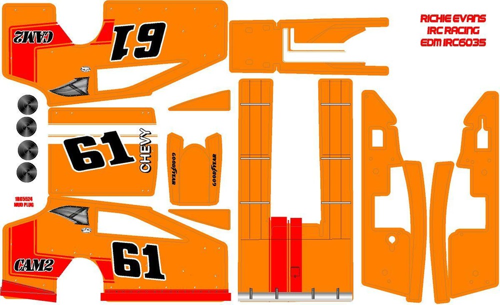 1RC EDM  WRAP SALVAS MUDBOSS 1X18 SCALE RICHIE EVANS THEME WRAP KIT