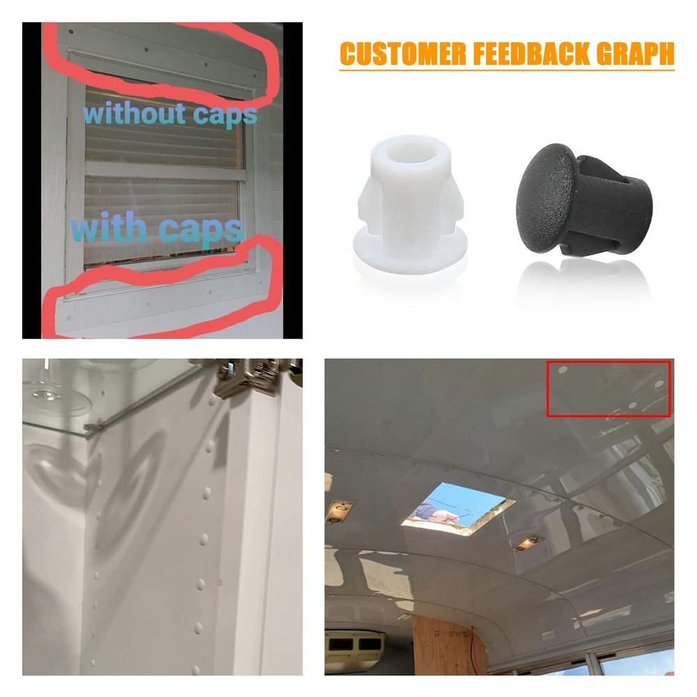 15PCS 50mm/2" White Hole Plugs Plastic Flush Pipe Insert End Caps (White)