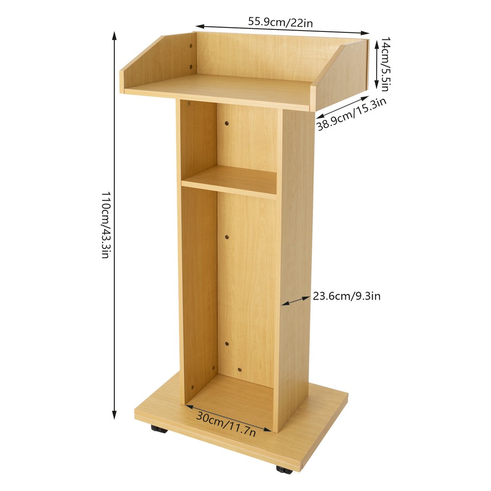 Portable Mobile Presentation Stand with Storage for Classroom and Office US