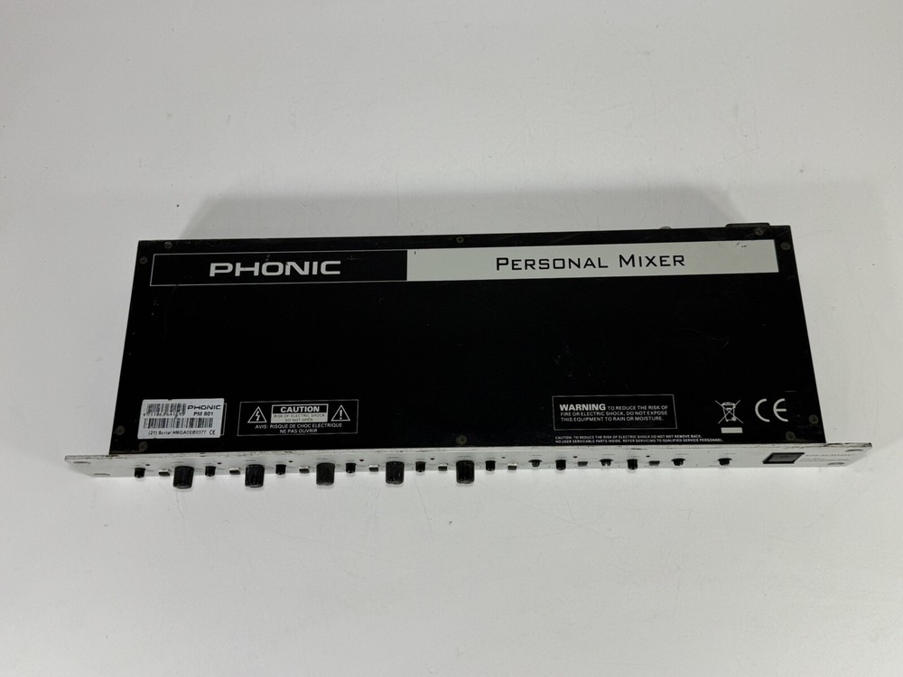 Phonic PM-801 8-Ch Rackmount Mic/Line Mixer Phantom with Mute & Tone Control