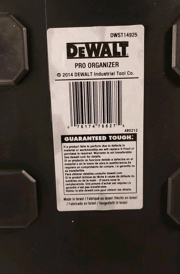 DEWALT DWST14925 10-Compartment PRO SMALL PARTS ORGANIZER STACKABLE TOOL BOX