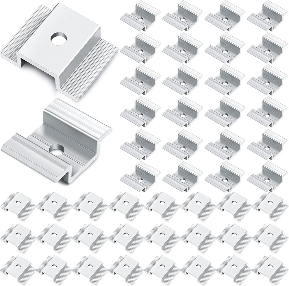 48 Pack Solar Panel Mid Clamps 1.06 Inch Solar Panel Bracket Aluminium Mounting