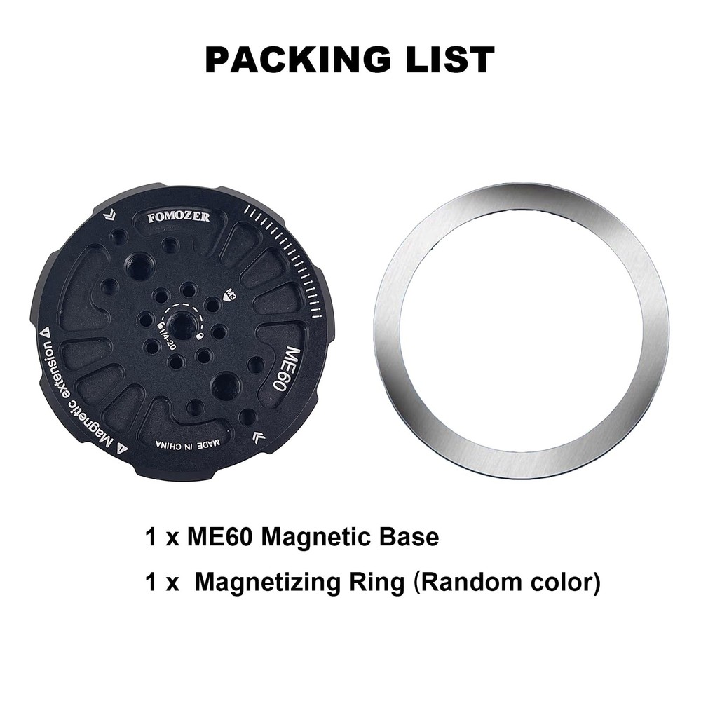 Magnetic Tripod Mount Adapter with 1/4" Threads & Multi-Angle Arri Holes, Mag...