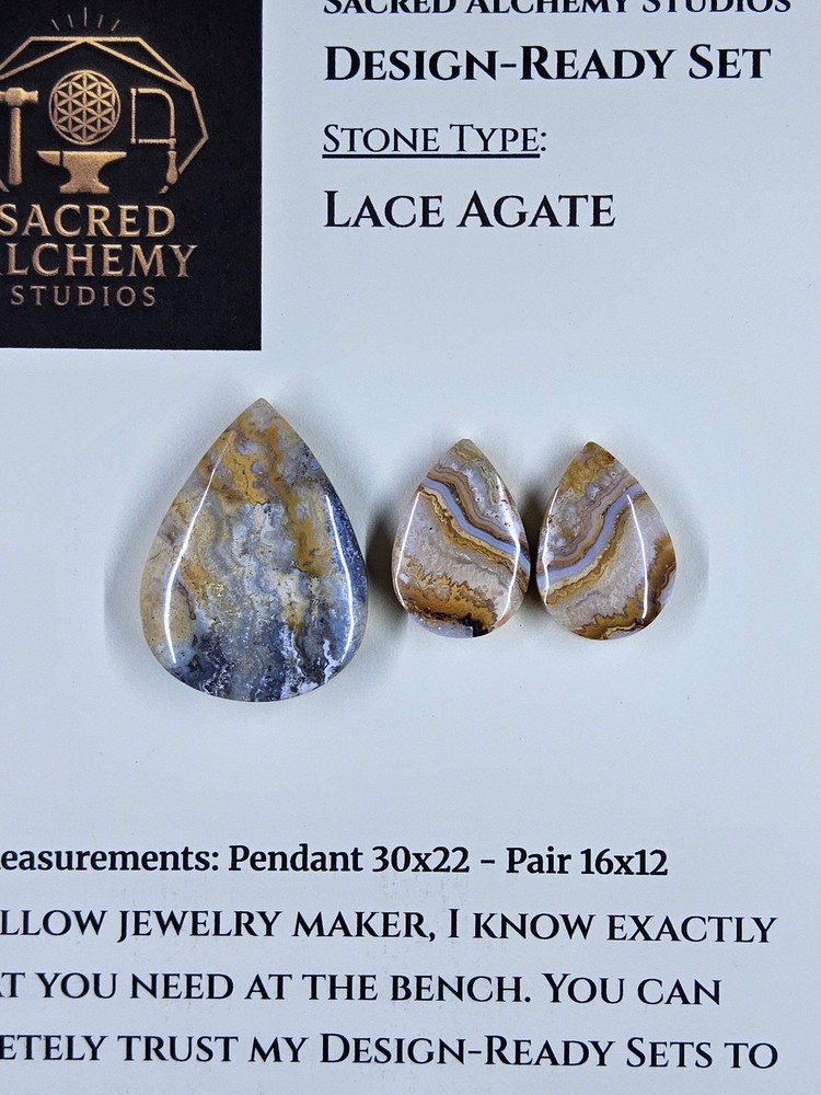Tear Shape - Lace Agate - Design-Ready Set