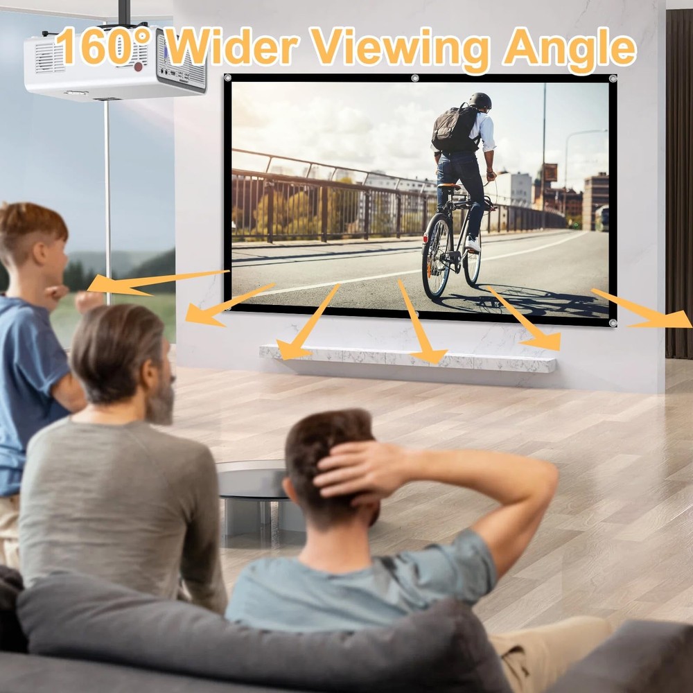 Projector Screen, 72Inch Outdoor Projector Screen, Washable & Foldable - Idea...