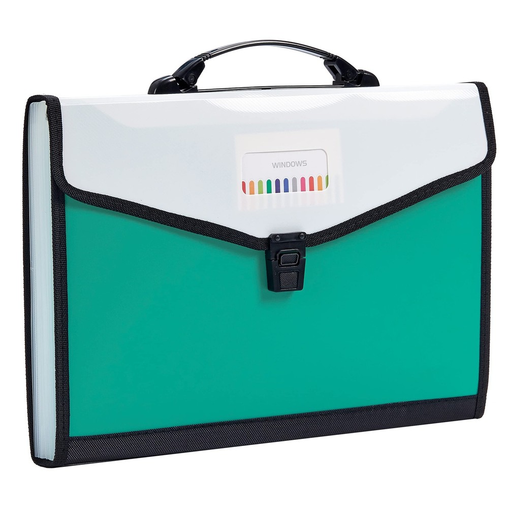 Leagl Size 13-Pockets Expanding File Folder with Handle, Plastic Accordion Fi...