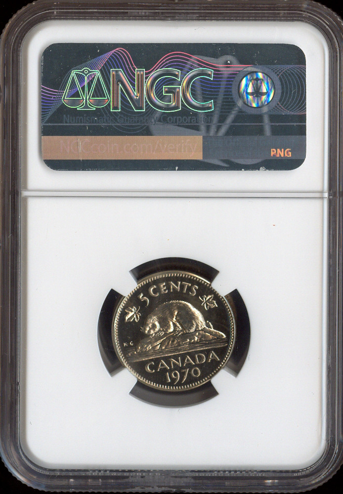 1970 Canada 5 Cents 5C NGC MS67 MAC - Quality