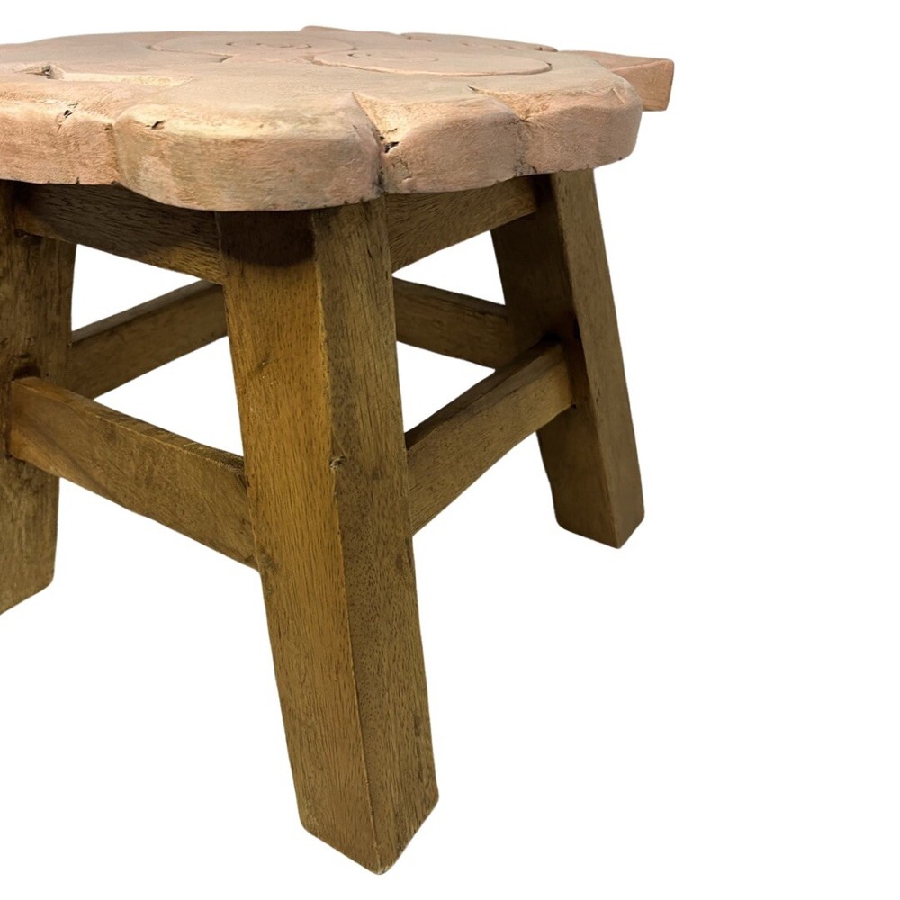 Solid Wood Owl Step Stool 10x13 In
