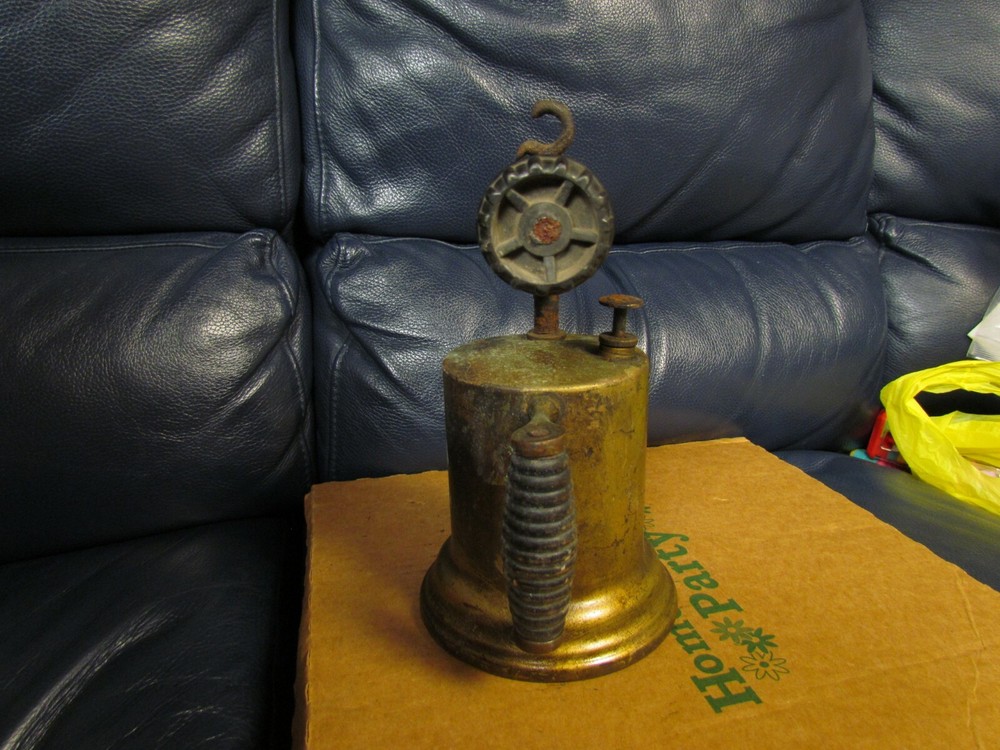 Vintage Antique Turner Brass Soder Torch Gas Blow Torch (9)