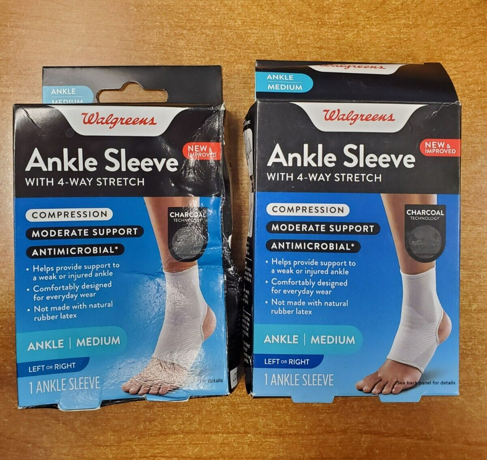 2 Pack: Walgreens Ankle Sleeve Moderate Support *MEDIUM* (4598)-R6P1