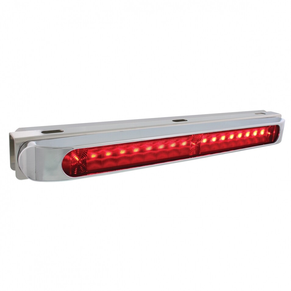 Double Face Light Bracket w/ 19 LED 17" Light Bars & Bezels - Red LED/Red Lens