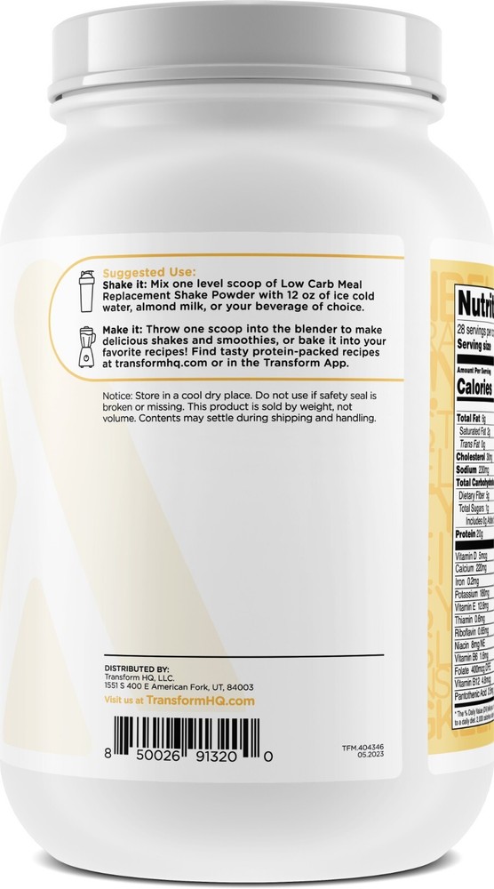 TransformHQ Meal Replacement Shake Powder 28 Servings (Pineapple Whip)