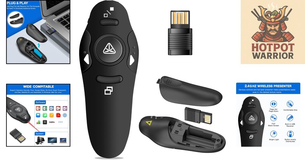Professional USB Wireless Presenter Clicker for PowerPoint & Google Slides