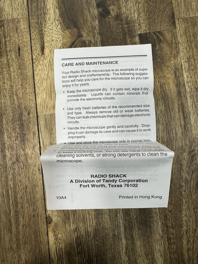 Radio Shack Microscope NIP 30X Illumination