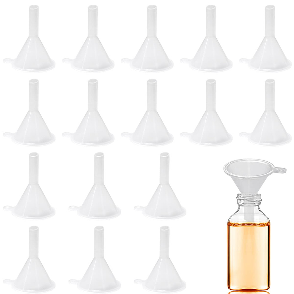 30 mini embudos pequenos de plastico transparente para botellas de laboratorio
