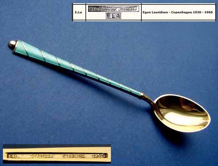 Spoon, Enamel, Egon Lauridsen, 925er Silver C107