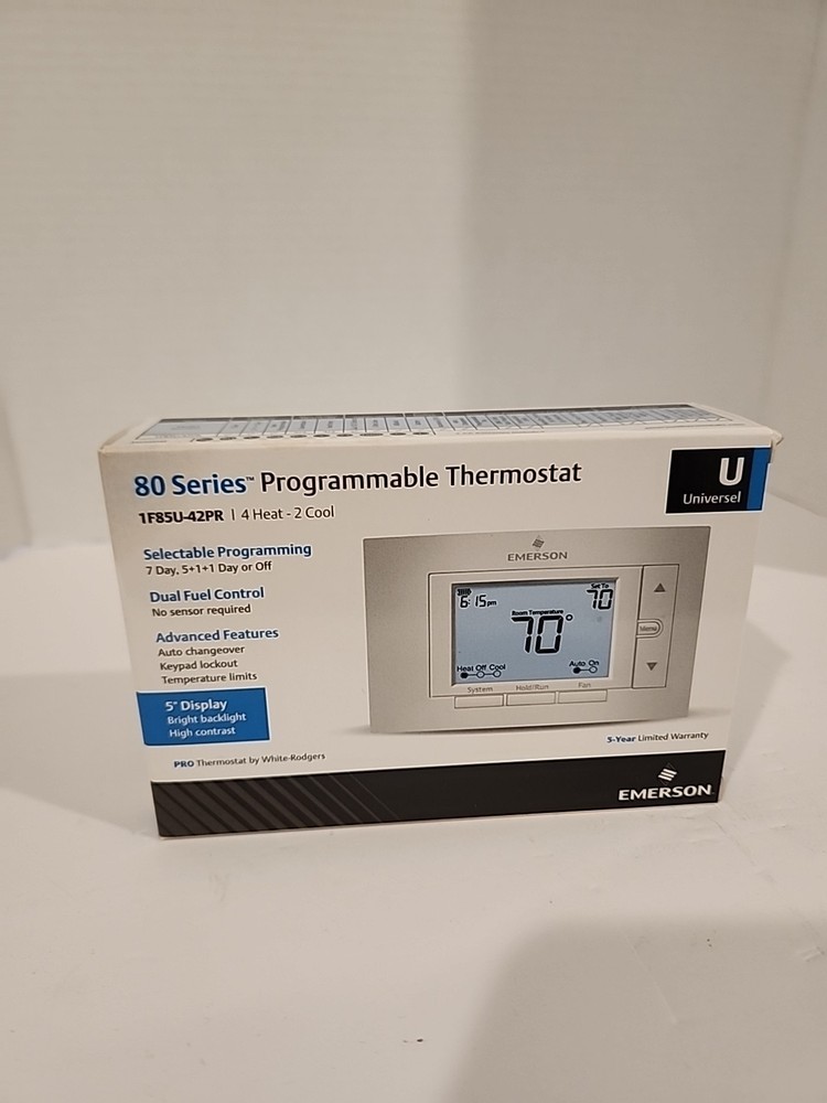 Emerson 80 Series Programmable Thermostat Dual Fuel Control