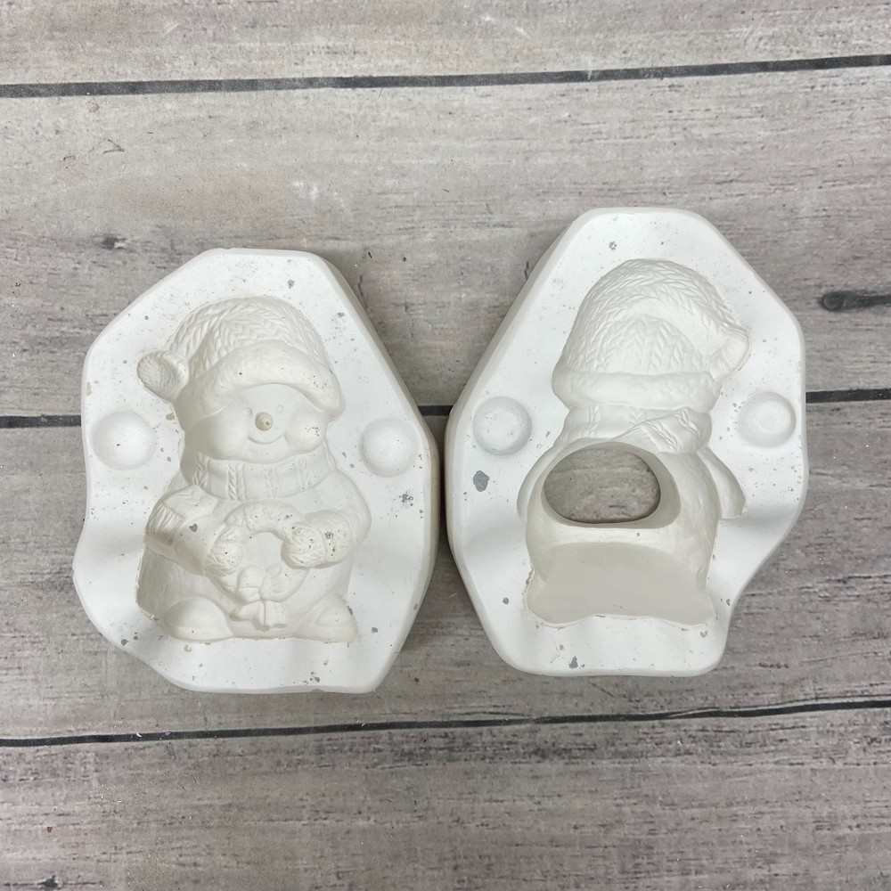 2002 Ann Original Mold Ceramic Casting Mold Santa Snowman #924