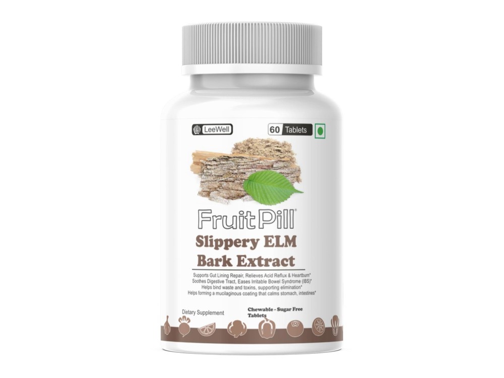 FruitPill Slippery Elm Chewable Digestive Support Tablets 60 Count
