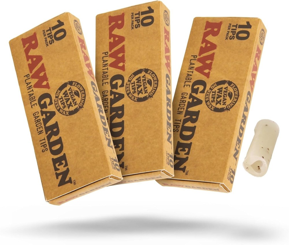 RAW Plantable Garden Filter Tips -10 Tips Per Pack - 3 Pack Kit = 30 Tips