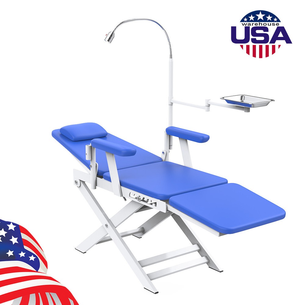 Portable Dental Delivery Unit Suction System Air Compressor 4Hole /Folding Chair