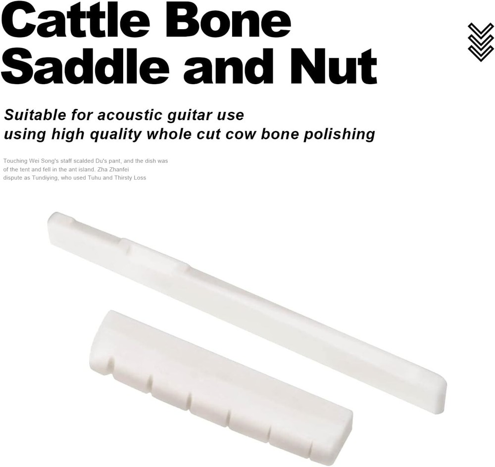 6 String Acoustic Guitar Bone Bridge 2 set Acousitc Saddle and Nut