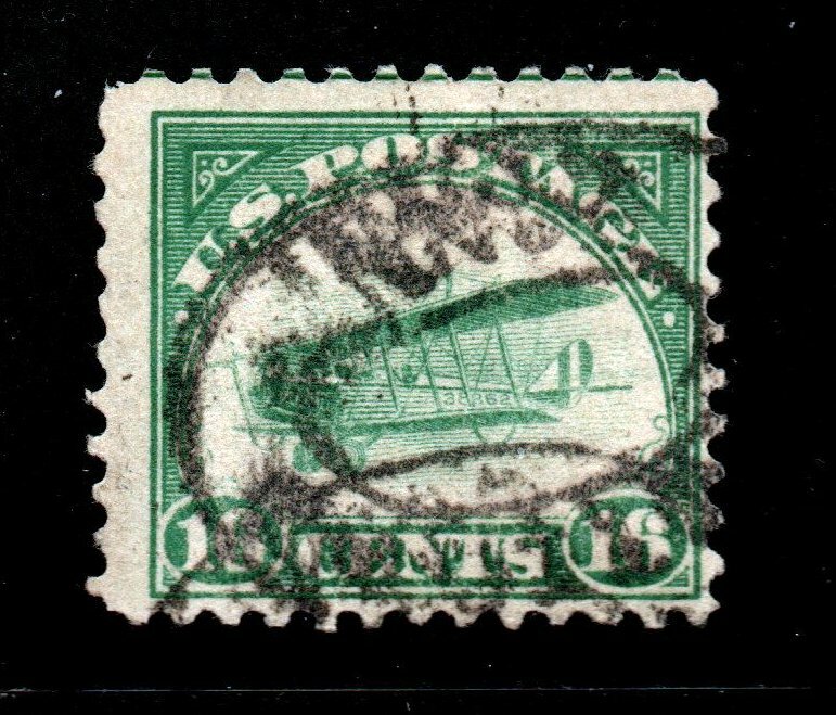 C2 FVF USED 16 CENT FIRST AIRMAIL, SOUND STAMP