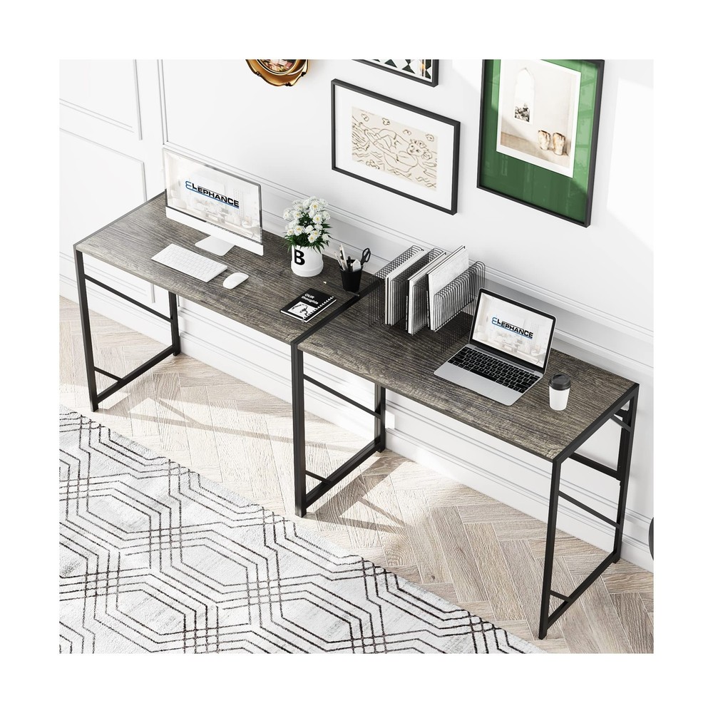 Elephance Folding Desk Writing Computer Desk for Home Office, No-Assembly Stu...