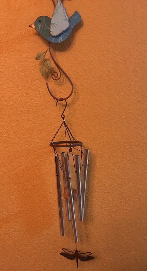 Primitive New Metal Blue Rustic Dragonfly Wind Chime