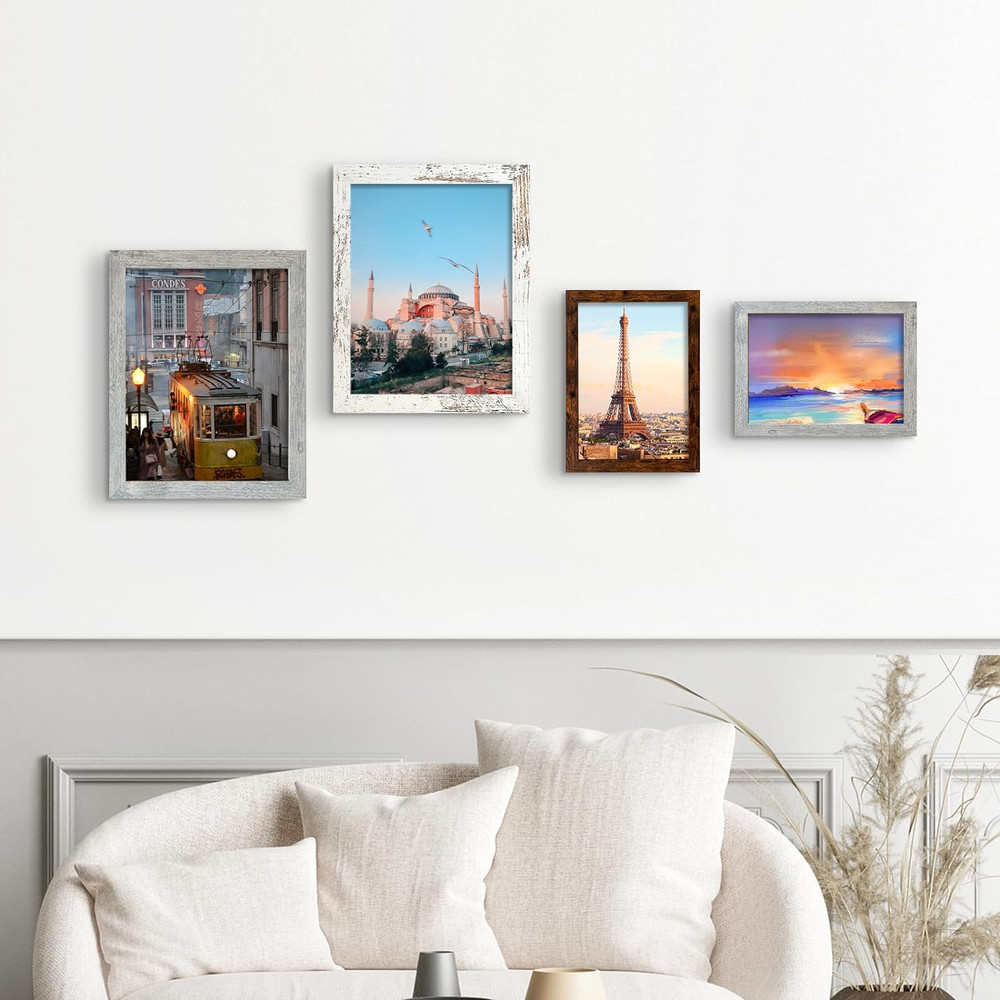 8X10 Picture Frame Dark Brown for Wall Mounting or Tabletop Display, 2 Pack