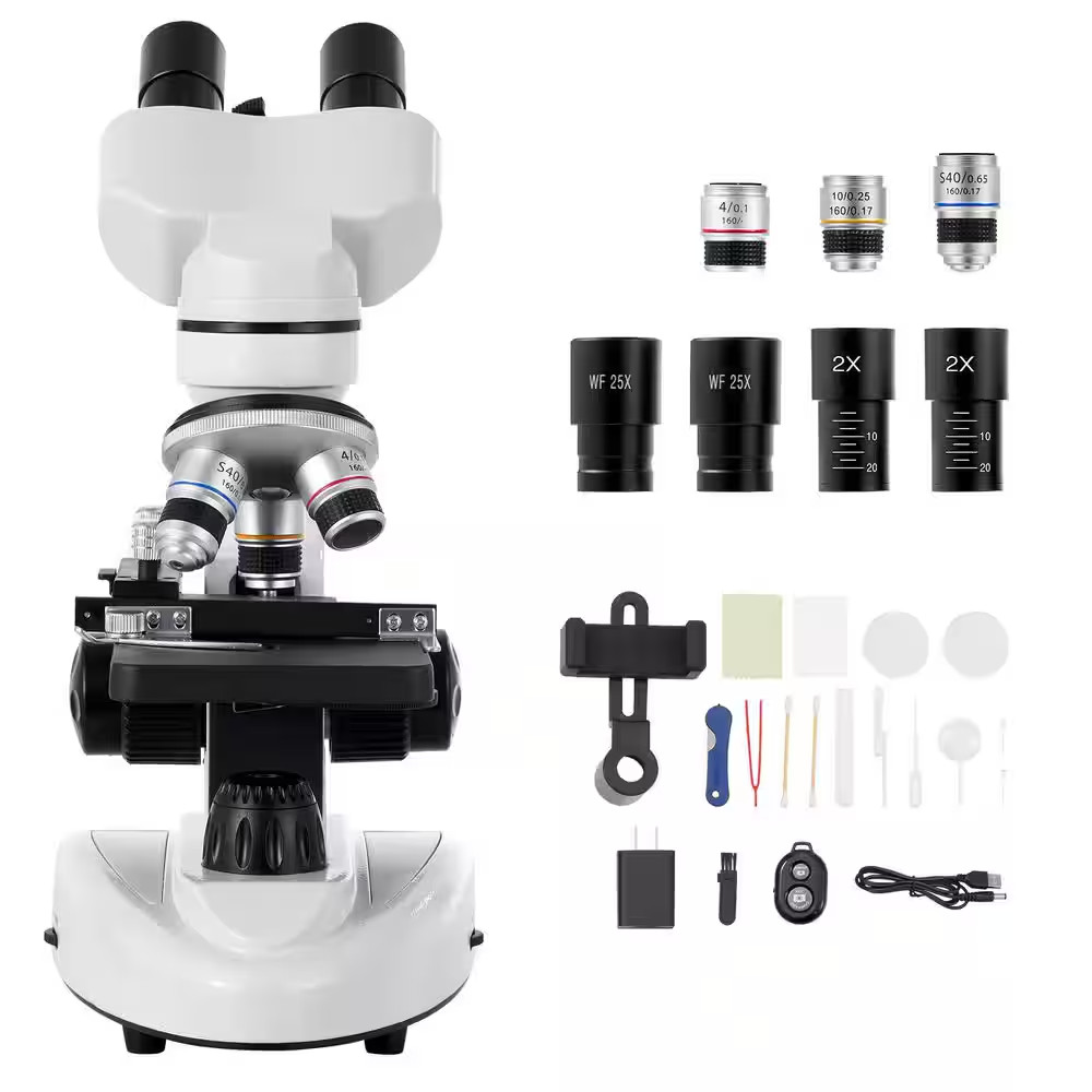 Compound Binocular Microscope, 40-2000X Magnification, Professional Compound Mic