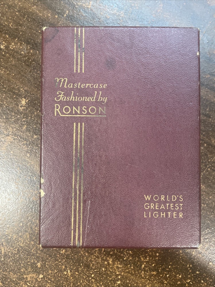 Vintage Ronson Mastercase Cigarette Case Lighter Combo with Brush Original Box