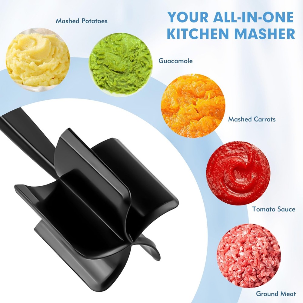 Ground Beef Chopper Tool, 2-Pack Heat-Resistant Meat One Size, Black