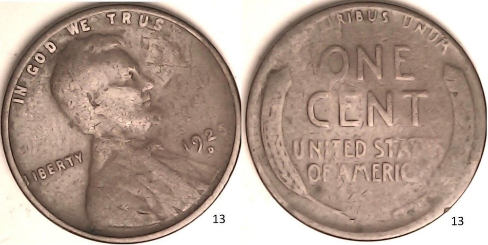 1925 D Lincoln Wheat Cent Rotated Dies - ERROR