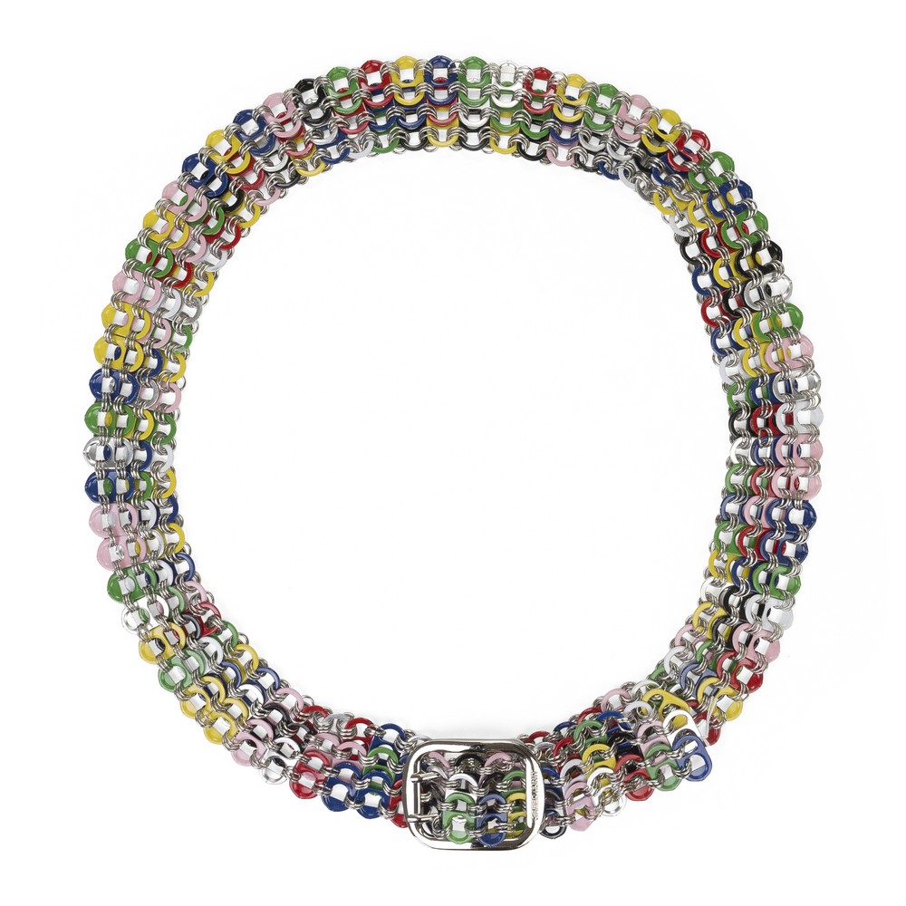 NWT GREEDY UNIT MULTICOLOR BOTTLE TAB BELT SIZE OS $200