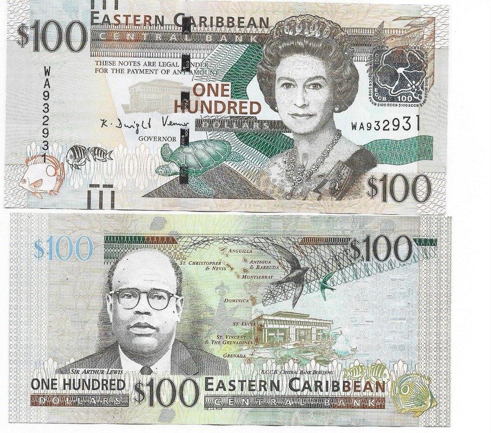 Eastern Caribbean 100 Dollars ND (2012) P55b Extremely Fine
