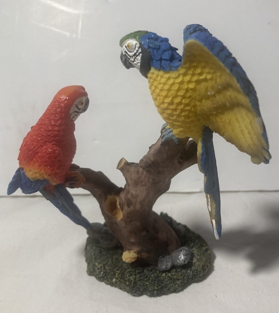 Resin Parrot Bird Figurine Colorful