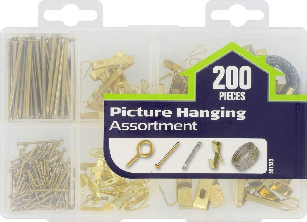 591525 Medium Picture Hanger Assortment Kit, 200-Pack