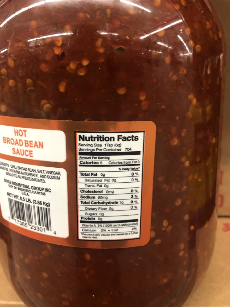 8.4 Lb Hot Broad Sauce, Spice Industry Group Inc