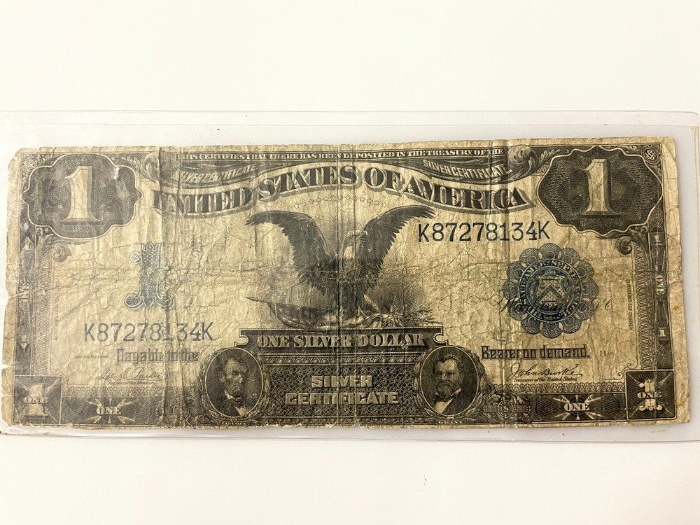 Large Bill 1899 Silver Certificate One Dollar Black Eagle