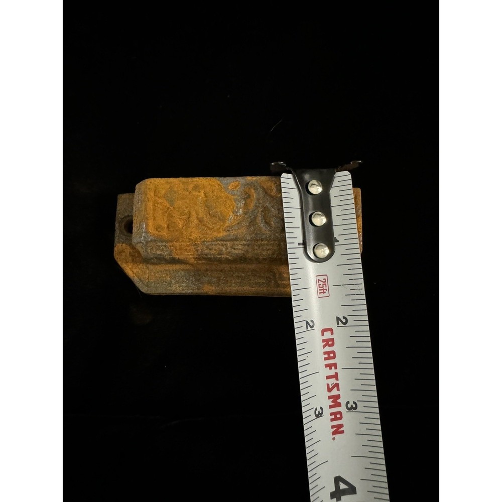 VTG Rustic Cast iron Bin Pull Ornate Barn Hardware Rust Greek